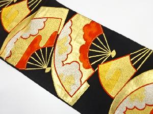 アンティーク　扇に雲模様織り出し袋帯（着用可）